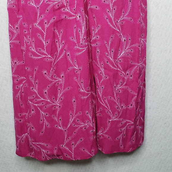 Chelsea 28 Sleeveless Tie Front Dress Pink Peacock Feather Design Sz Xs - Picture 4 of 11